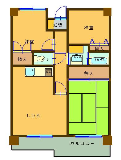 ハイクオリティII(3LDK/4階)の間取り写真
