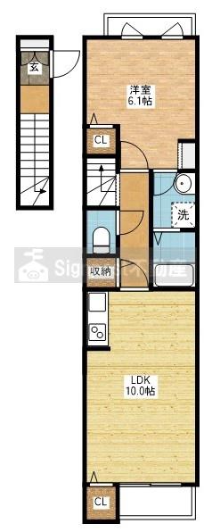 コンテ・ココ 東町(1LDK/2階)の間取り写真