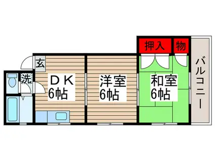 三恵マンション(2DK/3階)の間取り写真