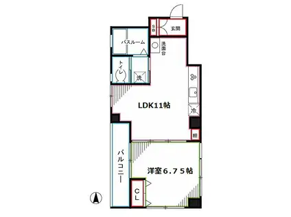 新高円寺パールマンション(1LDK/3階)の間取り写真