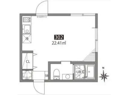 グランエッグス四谷S(ワンルーム/3階)の間取り写真