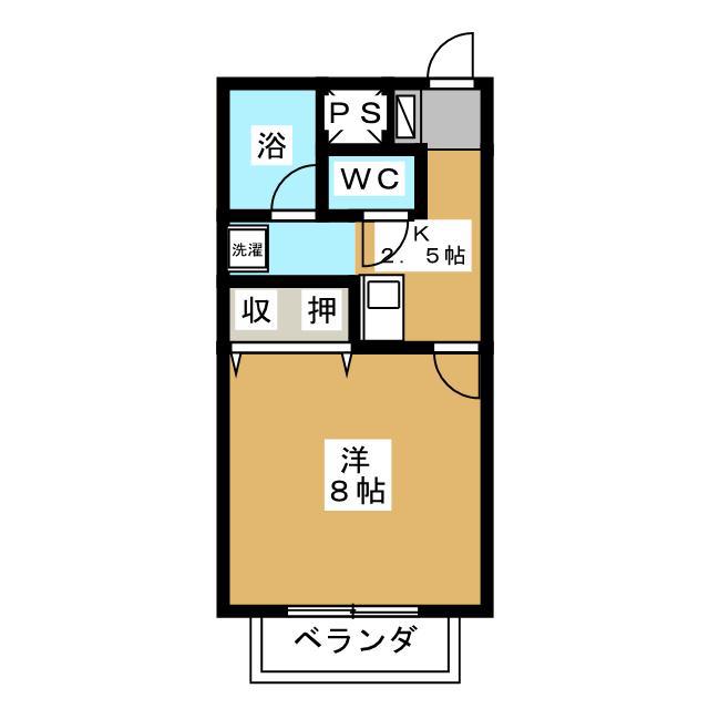 ハイムサンライズB(1K/1階)の間取り写真