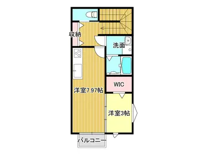 リュクス MKK(1LDK/2階)の間取り写真
