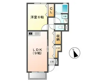 サンライズヒルズ(1LDK/1階)の間取り写真