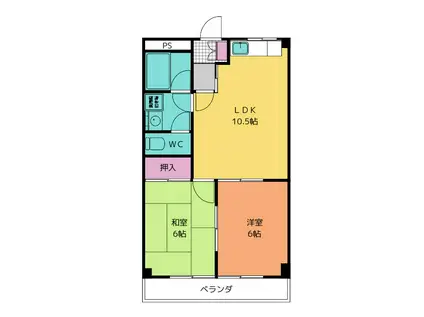 エクセル若宮(2LDK/3階)の間取り写真