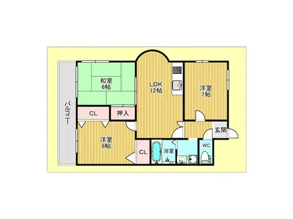 グレイス泉丘(3LDK/5階)の間取り写真
