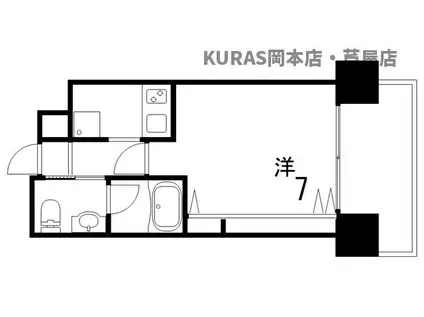 WOB六甲道(1K/5階)の間取り写真