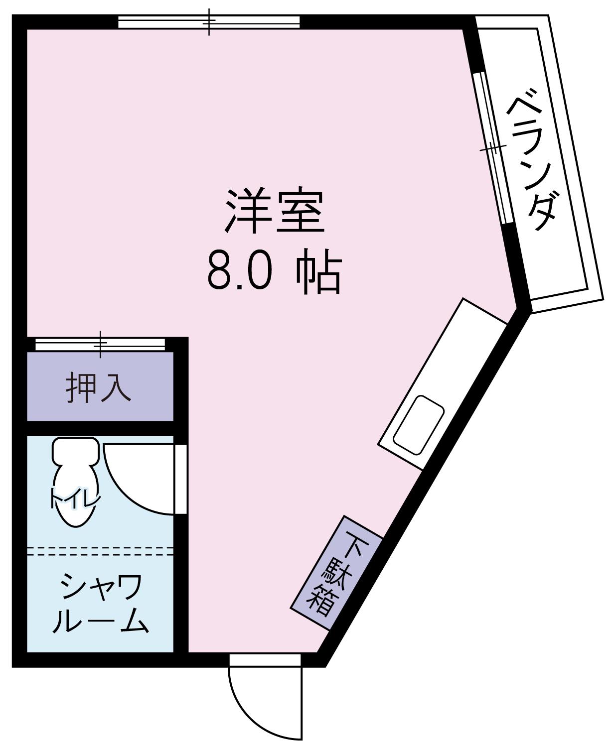 マルロク荘(ワンルーム/3階)の間取り写真
