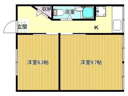COMFORT 恵(2K/1階)の間取り写真