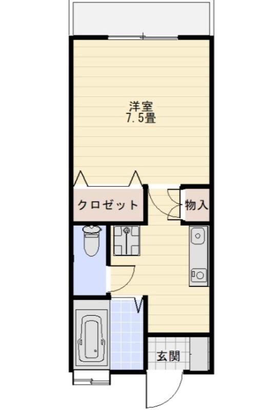 グランドハイム(1K/1階)の間取り写真