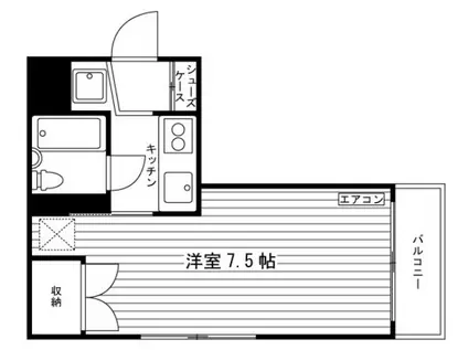 デューク伊福町(1K/2階)の間取り写真
