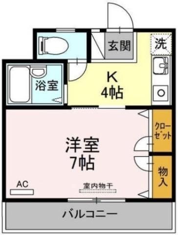 ルミナスコート(1K/1階)の間取り写真
