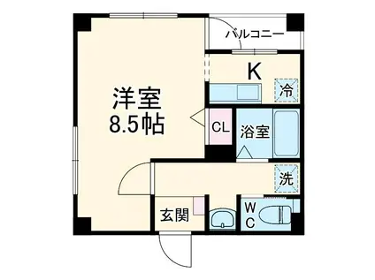 ルーエ下坂(1K/3階)の間取り写真