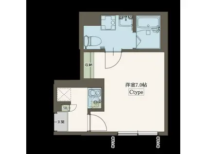 AGRANDE一橋学園(1K/2階)の間取り写真