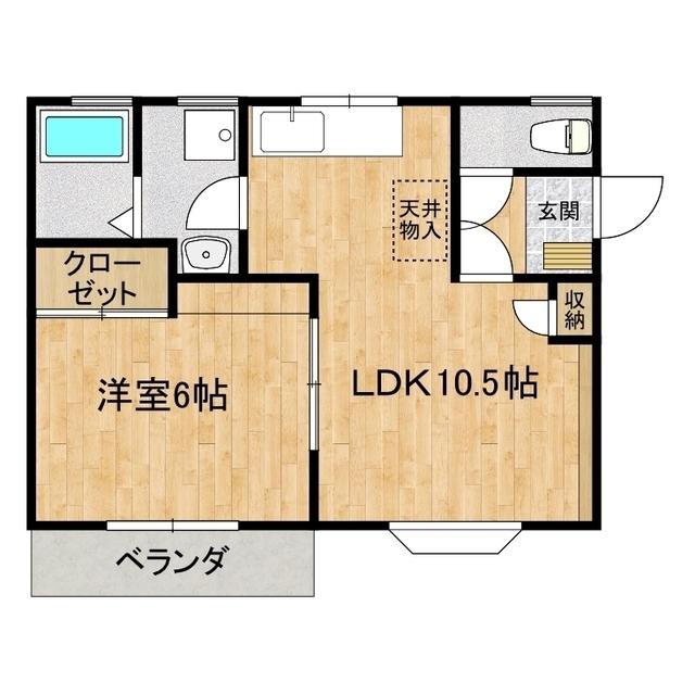 アミューズメント ベンジャミン(1LDK/2階)の間取り写真