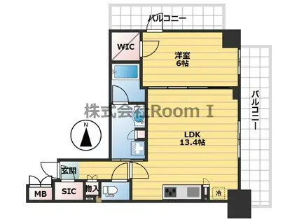 ザ・パークハビオ天満橋(1LDK/9階)の間取り写真