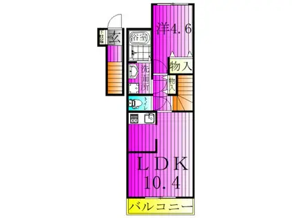 フレグランス明幸(1LDK/2階)の間取り写真