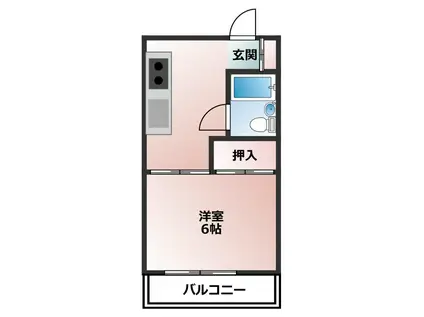 トウキ狛江ハイツ(1K/1階)の間取り写真