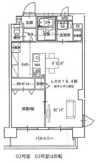 ピアグロリア東古松(1LDK/5階)の間取り写真