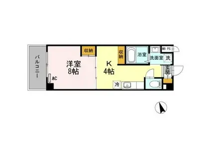 シーガルマンションII(1K/2階)の間取り写真