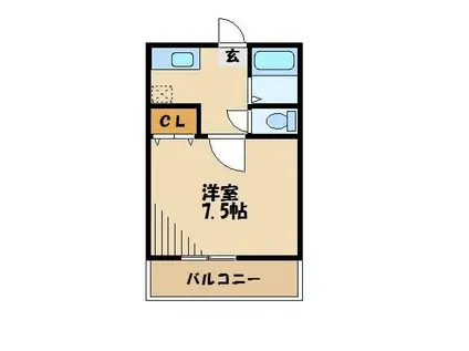 フレンドシップ狭山ヶ丘(1K/3階)の間取り写真