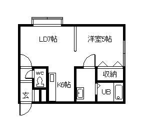 リチネス東光(1LDK/2階)の間取り写真