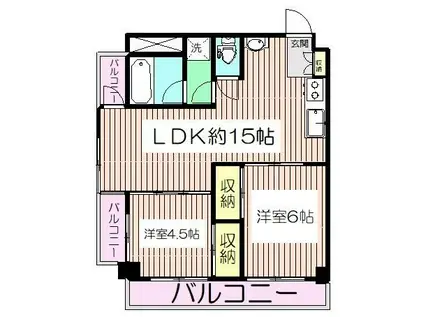 高島平ハイランドコーポ(2LDK/8階)の間取り写真