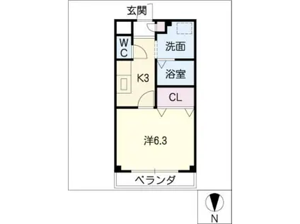 セントラルエール(1K/3階)の間取り写真