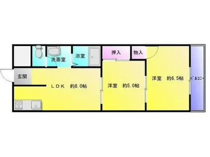 グランドハイツヤマダ(2DK/1階)の間取り写真