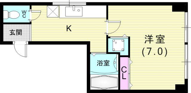 興安亭ビル(1K/3階)の間取り写真