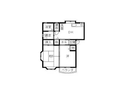 ヴァーチュパイルタウン(2DK/1階)の間取り写真