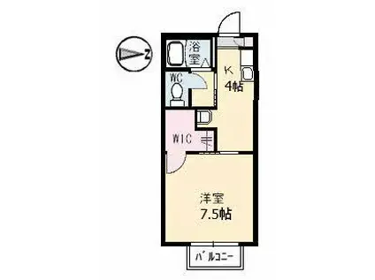 サンシャイン引野(1K/2階)の間取り写真