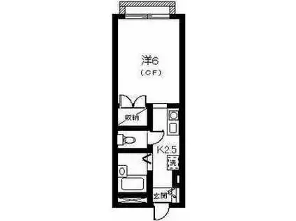 CASA LAUREL(1K/2階)の間取り写真
