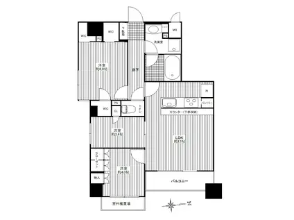 レジデンシャルステート南千住(3LDK/7階)の間取り写真
