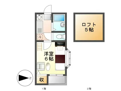 ガーデンコートI(1K/1階)の間取り写真