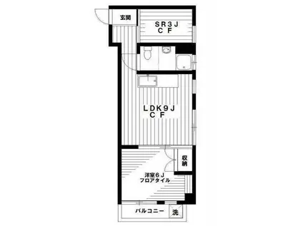 シャンボール中野(1SLDK/3階)の間取り写真