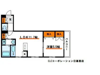 LE CIEL(1LDK/2階)の間取り写真