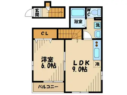 ハイドレンジア(1LDK/2階)の間取り写真