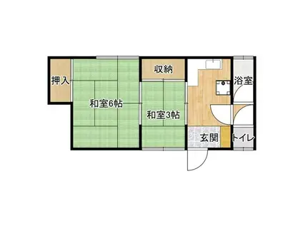 水野文化(2K/2階)の間取り写真