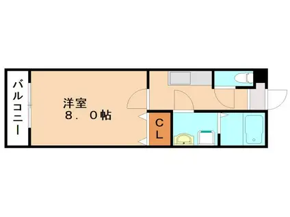 レーヴ近大前(1K/1階)の間取り写真