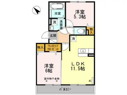 サンフィールドコロナI(2LDK/3階)の間取り写真