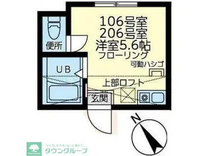 ユナイト上星川レッドパプリカ(ワンルーム/1階)の間取り写真