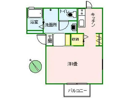 メゾンKURA(1K/1階)の間取り写真