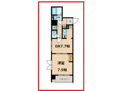 レディアントイワイダ(1DK/4階)の間取り写真