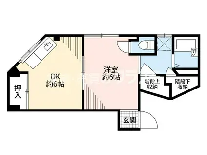 桧マンション(1DK/4階)の間取り写真