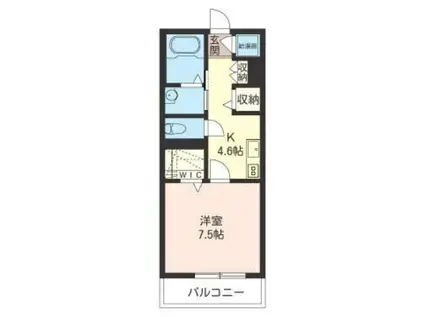 フローラ秋桜(1K/2階)の間取り写真