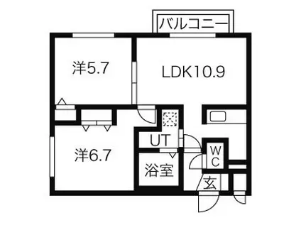 ロジュマン・エスポワールVIII(2LDK/1階)の間取り写真
