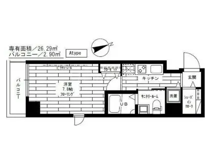 ステージファースト戸越銀座(1K/8階)の間取り写真
