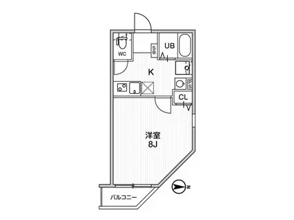 TS CUORE梅ヶ丘(1K/2階)の間取り写真
