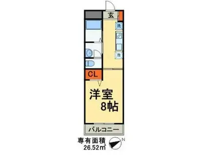 MARE TAKASU(1K/3階)の間取り写真